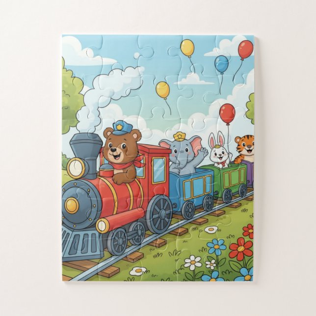 Quebra-cabeça Aventura do Trem de Animais Puzzle (Vertical)