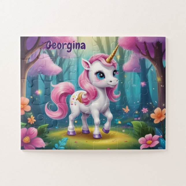 Quebra-cabeça Aventura Mystical Glitter Forest Unicorn (Horizontal)
