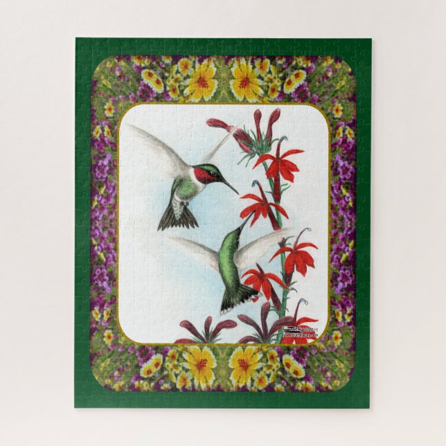Quebra-cabeça Aves e Flores Hummingbird #5 (Vertical)