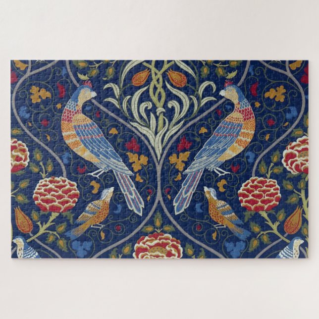 Quebra-cabeça Aves e Flores, William Morris (Horizontal)