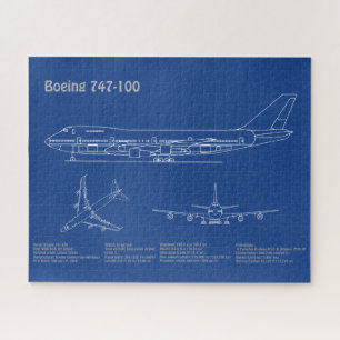 Quebra-cabeça Avião 747 - Planos de desenho do avião AD