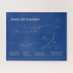 Quebra-cabeça Avião 787 - Planos de desenho do avião AD