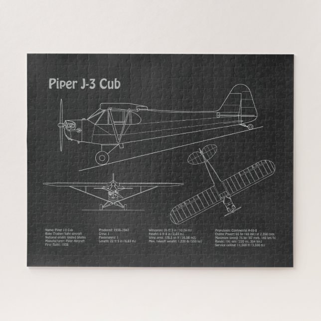 Quebra-cabeça Avião de Cub - Planos de bordo de avião PD (Horizontal)
