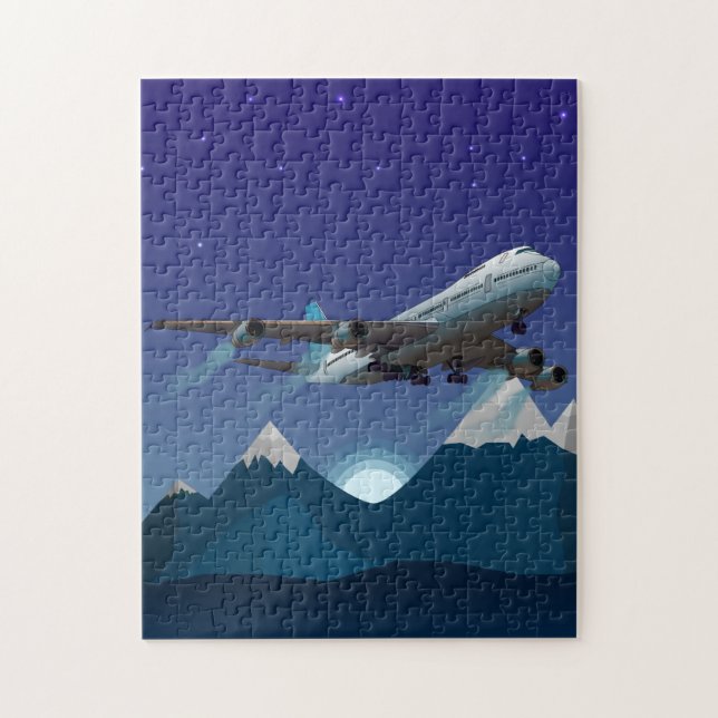 Quebra-cabeça Avião. Jumbo. (Vertical)