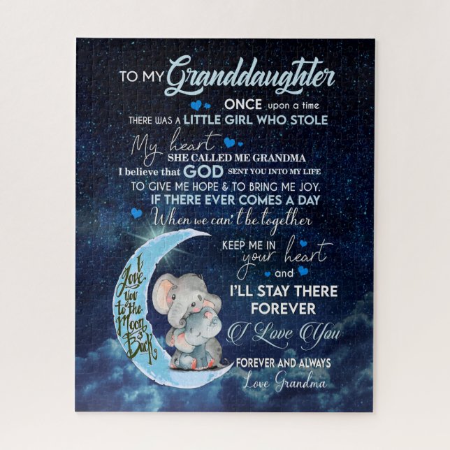 Quebra-cabeça Avô da neta | Carta À Minha neta (Vertical)