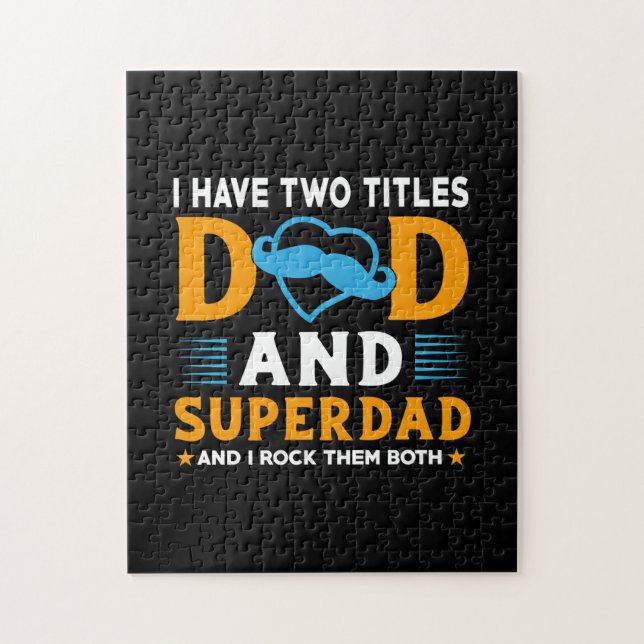 Quebra-cabeça Avô Gift | Pai E Super Pai (Vertical)