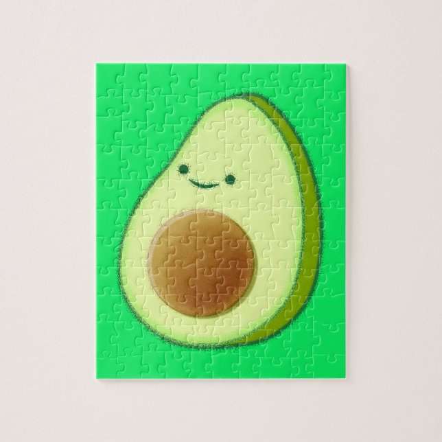 Quebra-cabeça Avocado Bonito Desenhando Em Verde (Vertical)