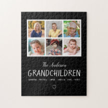 Avós 6 Colagem de Fotografias Preto Personalizado
