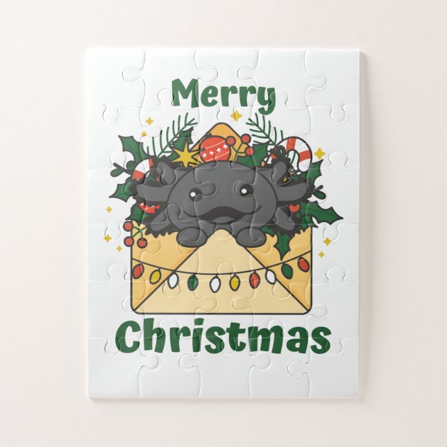 Quebra-cabeça Axolotl - Letra de Natal Axolotls (Vertical)