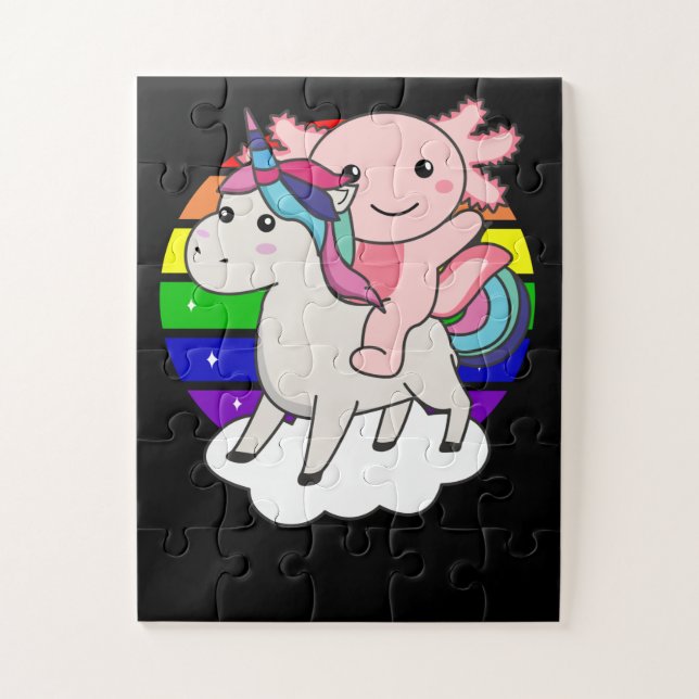 Quebra-cabeça Axolotl Unicorn Rainbow Animal Unicorn (Vertical)