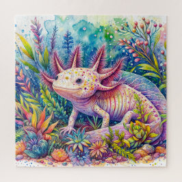 Quebra-cabeça Axolotl Vibrant Watercolor Art