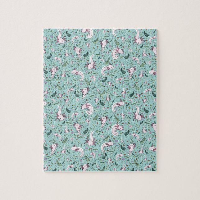 Quebra-cabeça Axolótons em azul (Vertical)