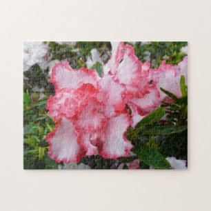 Quebra-cabeça Azaleas Primavera Floral, vermelho e branco duplo