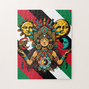 Quebra-cabeça Aztec Índia, princesa moda-sol Arte popular