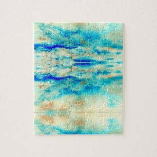 quebra-cabeça azul-azul-turquesa abstrato