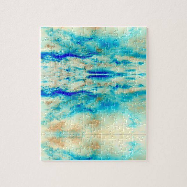 quebra-cabeça azul-azul-turquesa abstrato (Vertical)