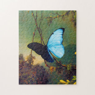 Quebra-cabeça azul da borboleta de Morpho