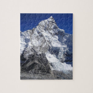 Quebra-cabeça azul do abstrato das montanhas de Monte Everest
