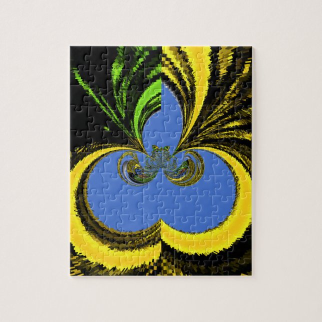 Quebra-cabeça Azul Dourado (Vertical)