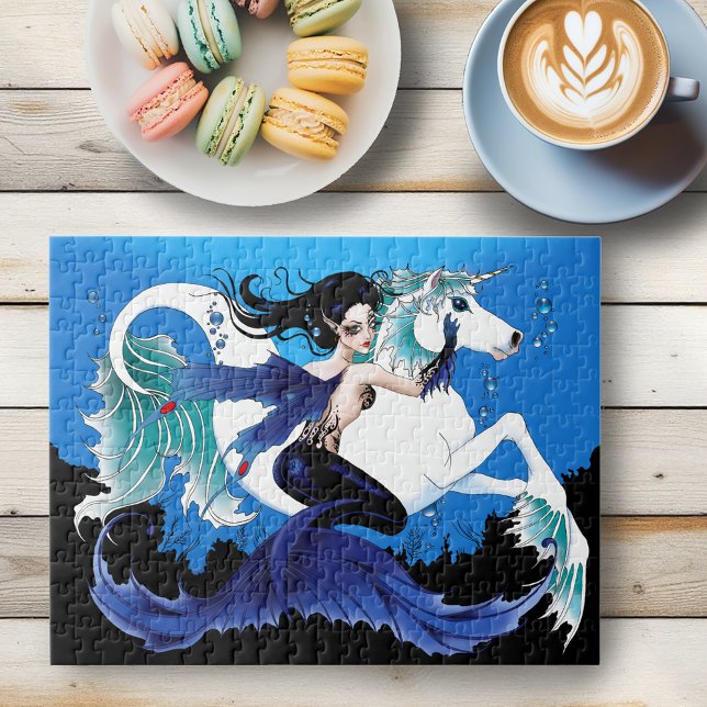 Quebra-cabeça Azul Fada de Cavalo do Mermaid Sea (Criador carregado)