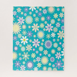 Quebra-cabeça Azul Floral