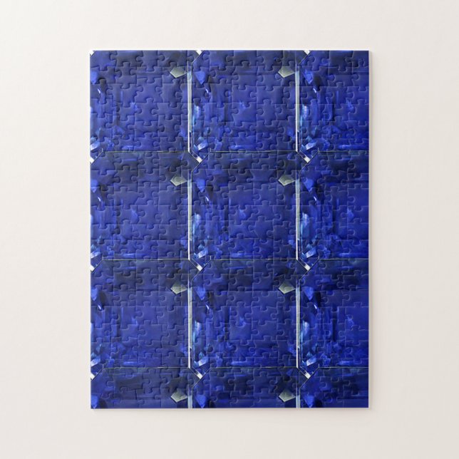 Quebra-cabeça Azul Gemstone Sapphire Quadrado (Vertical)