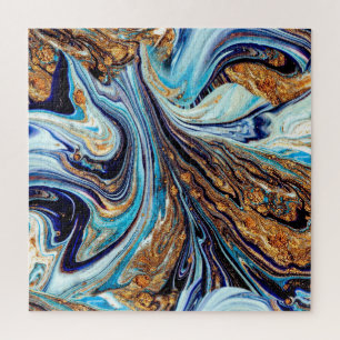 Quebra-cabeça Azul Persa Agate: Textura Luxuosa Oriental