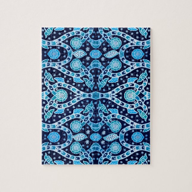 Quebra-cabeça Azul Tribal Africano (Vertical)