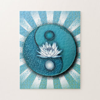 Quebra-cabeça Azul Yin Yang Lotus