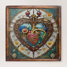 Azulejo Anatômico de Coração Mecânico de Cerâmica 