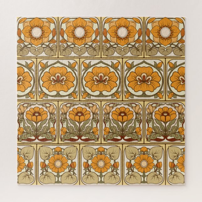 Quebra-cabeça Azulejo cerâmico: Estilo Art Nouveau. (Vertical)