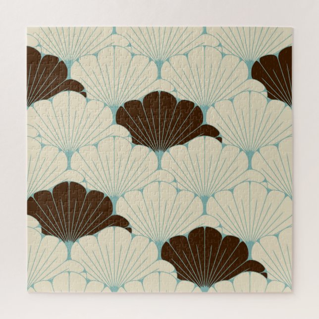 Quebra-cabeça Azulejo de Folhagem Azul do Estilo Japonês (Vertical)