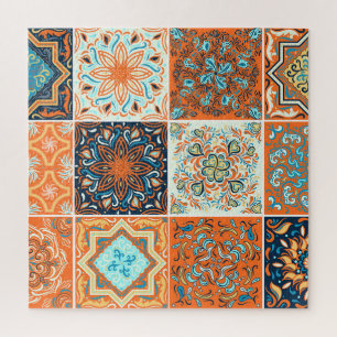 Quebra-cabeça Azulejo de ornamentos de cerâmica: padrão de abstr