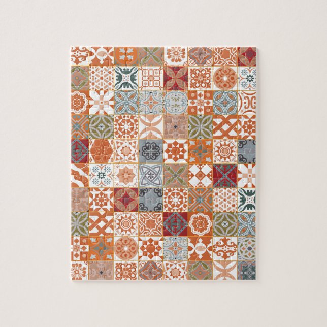 Quebra-cabeça Azulejo marroquino laranja (Vertical)