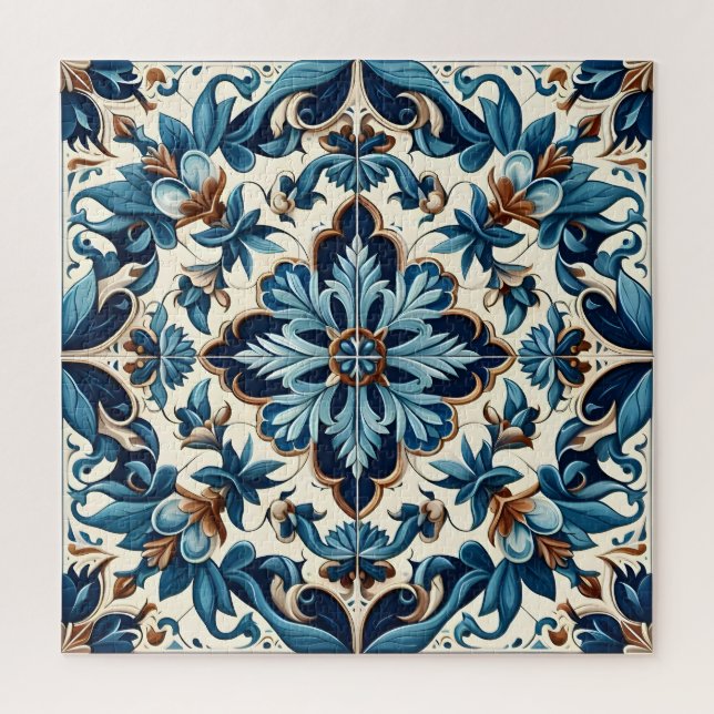 Quebra-cabeça Azulejo Porcelain Azulejo Padrão Mediterrânico (Vertical)