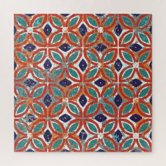 Quebra-cabeça Azulejos geométricos: origem étnica vintage.