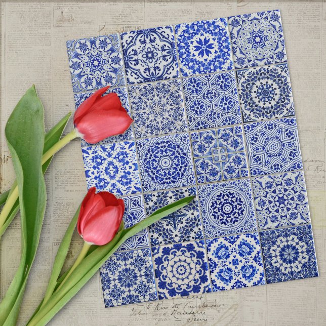 Quebra-cabeça Azulejos Holandeses bonito - Elabora Olhar Azul e  (Criador carregado)