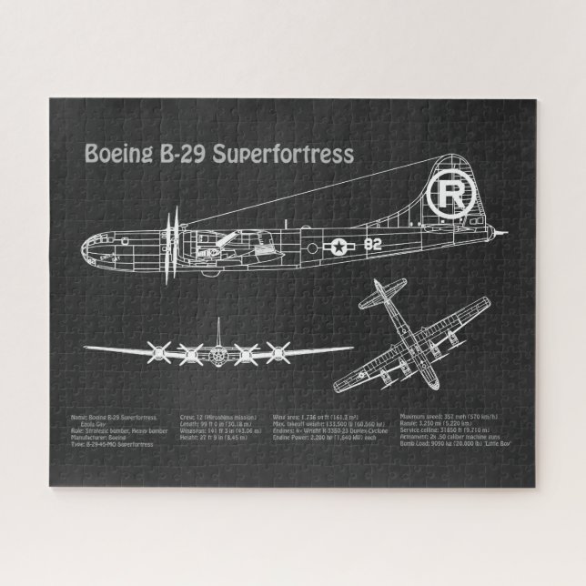 Quebra-cabeça B-29 Superfortaleza - Planos de Impressão de Avião (Horizontal)