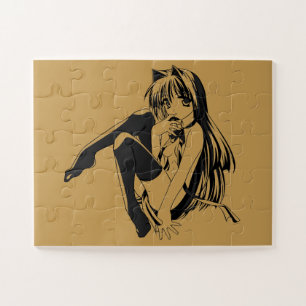 Quebra-cabeça B, Neko, catgirl, nekomimi, lolita, Furry, Girl
