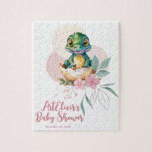 Quebra-cabeça Baby Alligator Hatching Floral Chá de fraldas