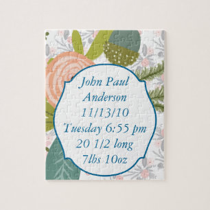 Quebra-cabeça Baby Boy ou Girl Gender Neutral Baby Stats