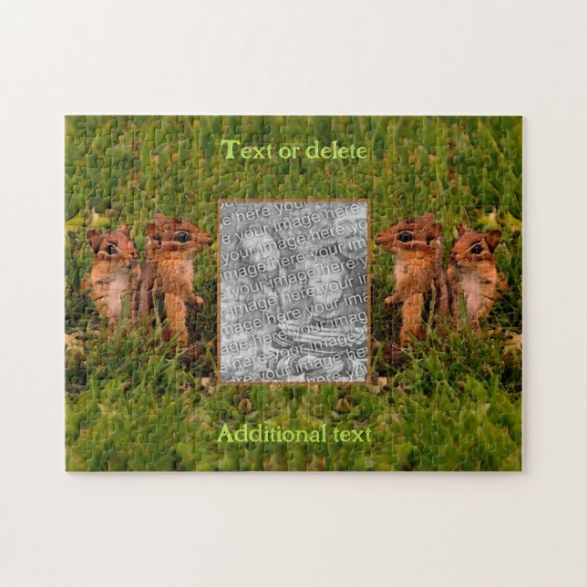 Quebra-cabeça Baby Chipmunks Frame Crie sua própria foto (Horizontal)