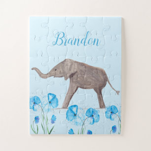 Quebra-cabeça Baby Elephant willife Animal for Kids art Boy