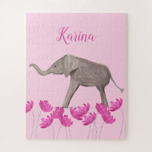 Quebra-cabeça Baby Elephant willife Animal for Kids art Girl