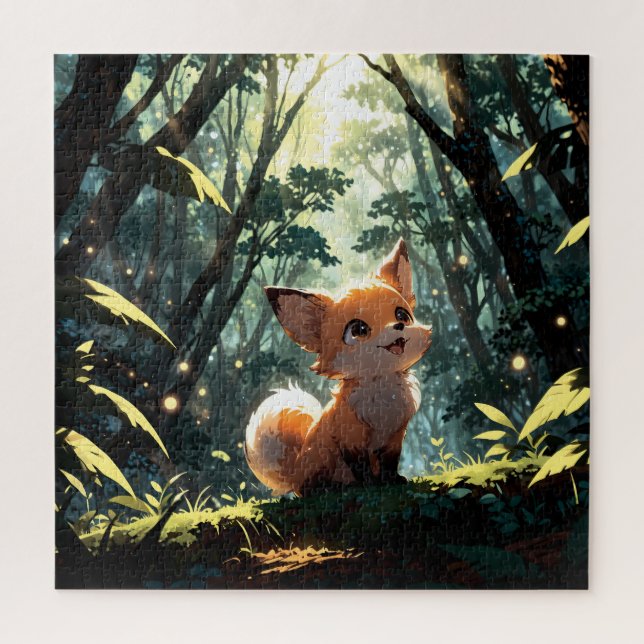 Quebra-cabeça Baby fox in the forest (Vertical)