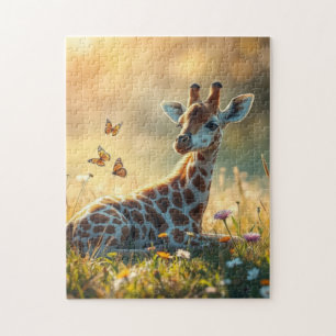 Quebra-cabeça Baby Giraffe ao sol