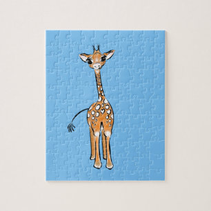 Quebra-cabeça Baby Giraffe - azul