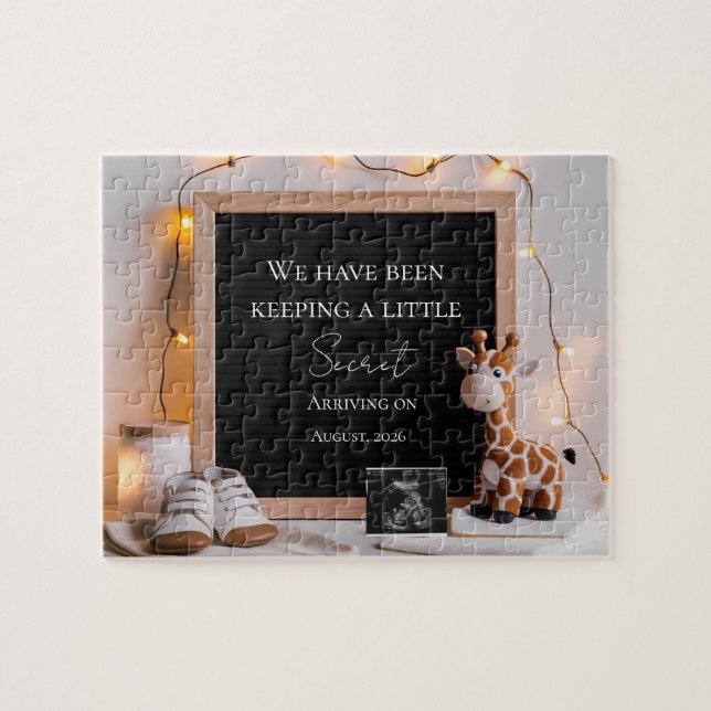 Quebra-cabeça  Baby Giraffe Neutral  pregnancy announcement  (Horizontal)