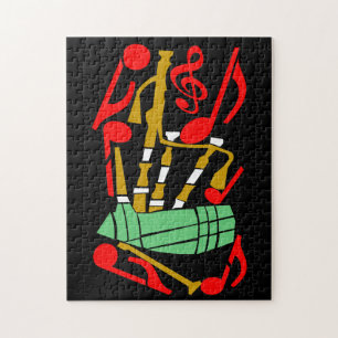 Quebra-cabeça Bagpipe Red Music Notes