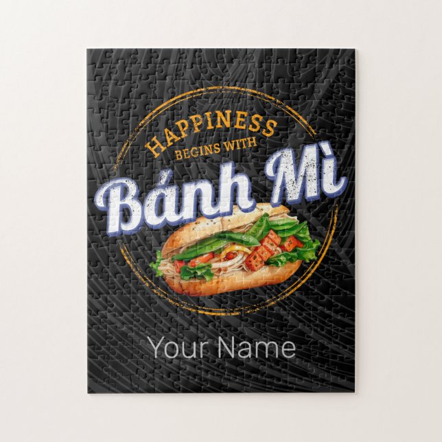 Quebra-cabeça Baguette Vintage Vietnam Comida Banh Mi (Vertical)